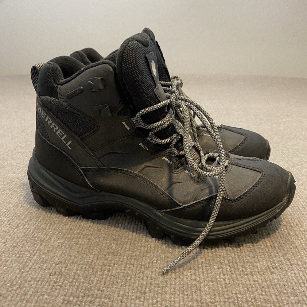 Merrell Snow Boots Mens Size 9 Black Insulated Lace Up Winter Hiking‎ J16467Z